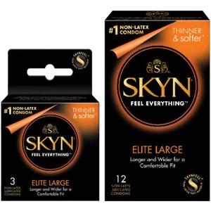 Lifestyles SKYN Large Elite Longer Wider Sensitive Non-Latex Lubricated Condoms - Picture 1 of 5