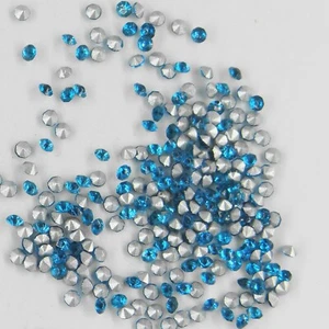 215 22 ***60 alte Strasssteine (60er Jahre) konischer Boden 2,2mm blau türkis - Bild 1 von 2