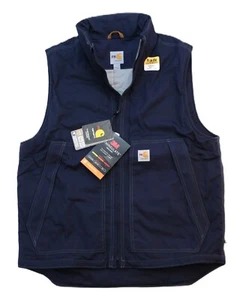 Carhartt Fire-Resistant Quick Duck Insulated Vest Men's Sizes Navy 103387 New - Picture 1 of 14