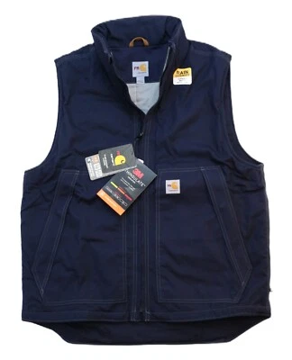 Carhartt Fire-Resistant Quick Duck Insulated Vest Men's Sizes Navy 103387 New - Image 1 of 4