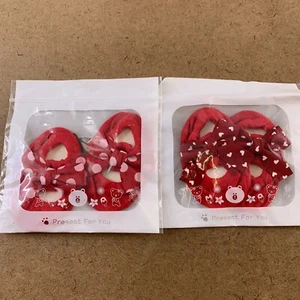 Baby Size 0-6 Months Red Polka Dot/Hearts Bow Detail Gripper Socks 2 Pair NWT - Picture 1 of 3