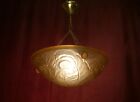 ART DECO RED SOLID GLASS CEILING LAMP CHANDELIER LUSTRE USED PLAFON ONE LIGHT