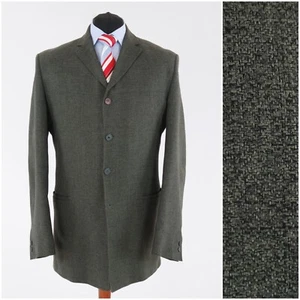 Mens Vintage Sport Coat 42L US Size ANGELO LITRICO Dark Green Blazer Jacket - Picture 1 of 12