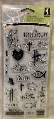 Набор прозрачных марок Инкадинкадо «Хорошие новости» религиозная вера 20 шт. НОВЫЕ - Изображение 1 из 2