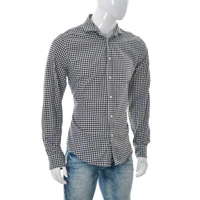 Camisa Tiger of Sweden Deedo manga larga para hombre talla 43 negra/blanca cuadros gingham Foto 1 de 4