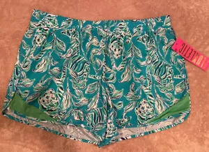 NWT Lilly Pulitzer Luxletic Ocean Trail Shorts Turquoise Oasis Small - Picture 1 of 4