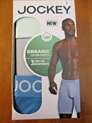 3 PARES DE CUECAS BOXER JOCKEY ALGODÃO ORGÂNICO STRETCH PERNA LONGA tamanho PEQUENA CUECA - Imagem 1 de 3