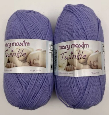 MM Twinkle Yarn Soft Plum Lavender Baby Super Fine 1.75 Oz Acrylic Lot of 2 - Image 1 of 4