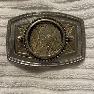 Hebilla de cinturón porta monedas de dólar de plata plata y oro latón macizo - Imagen 1 de 5