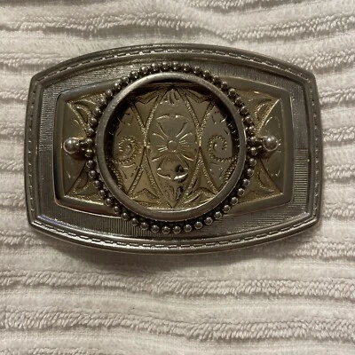 Hebilla de cinturón porta monedas de dólar de plata plata y oro latón macizo Foto 1 de 4