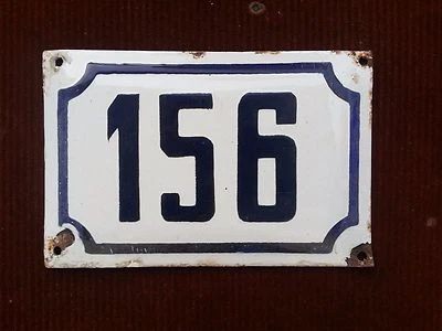 Letrero de porcelana esmaltada vintage PRE ESTADO DE ISRAELÍES número 156 letrero de casa # 156 Foto 1 de 3