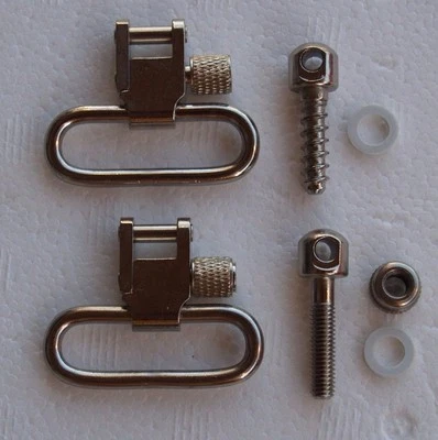 A&P ACCESSORIES Nickel Silver Rifle Sling Swivels - Sling Mounting Kit Bolt Action 1-1/4" 0023