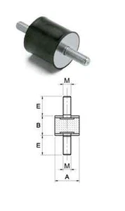 Anti-Vibration Dämpfer Befestigung (Durchmesser 10mm-60mm) Stecker-Stecker (Maß, Pack) - Bild 1 von 1