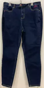Peace Love World Womens Jeans Size 16 Dark Blue Decorative Stitching 168 - Picture 1 of 11