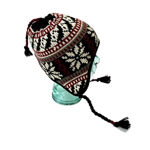 Timberland Beanie Nepal Style Ski Cap Wool Knit Fleece Ear Flaps - Picture 1 of 6