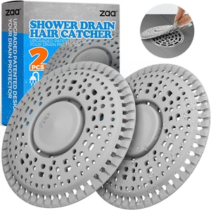 Shower Drain Hair Catcher, 2 Pack Premium Silicone Drain Protector & Shower Drai - Picture 1 of 7