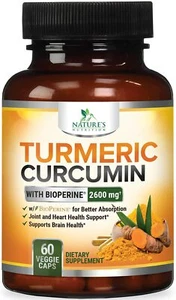 Turmeric Curcumin with Bioperine 2600mg High Absorption Triple Strength Capsules - Picture 1 of 40