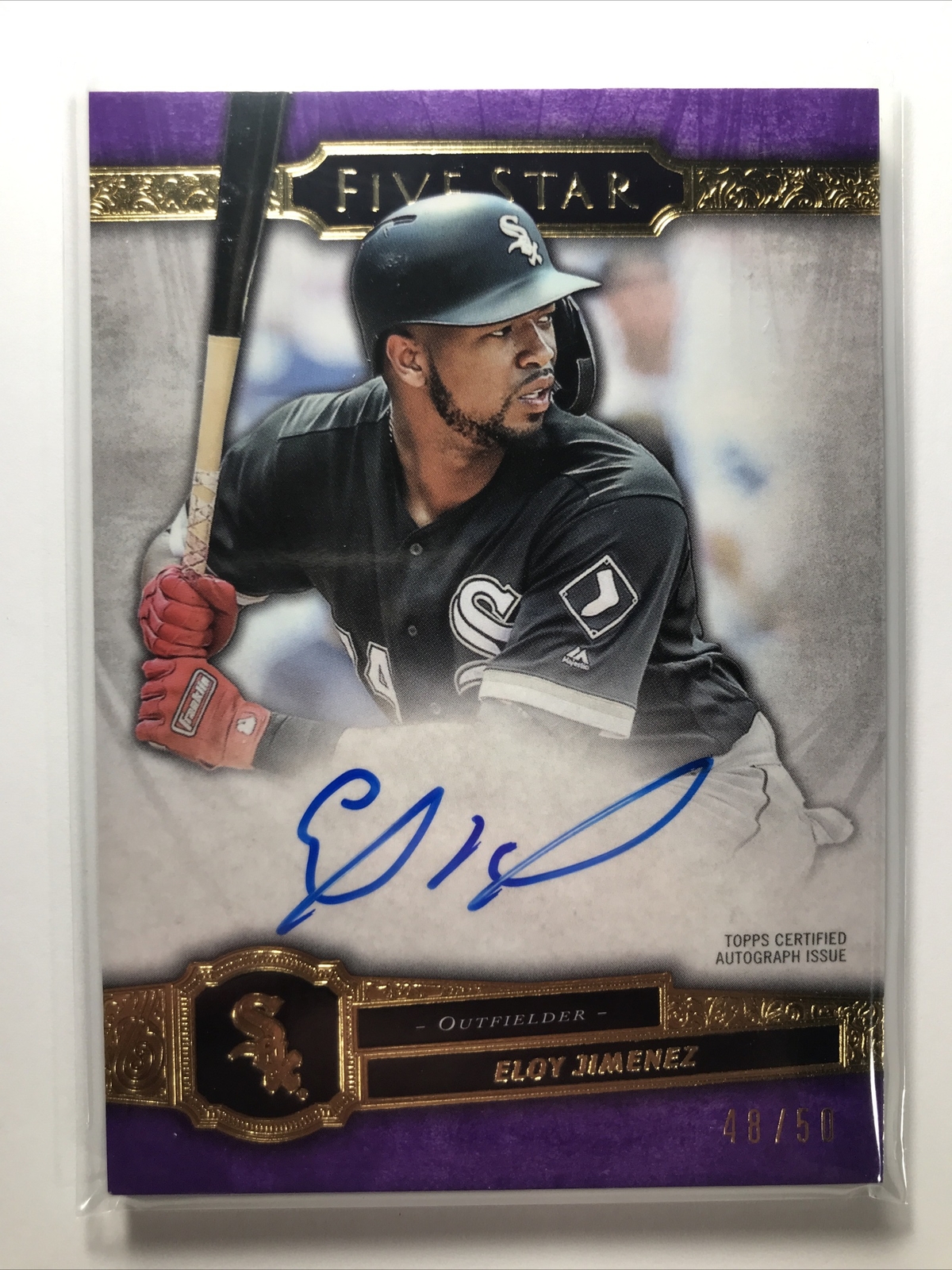 Eloy Jimenez 2021 Topps Five Star AUTO ON CARD PURPLE SP White Sox 48/50