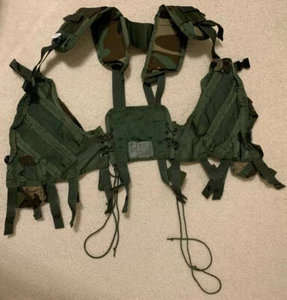 USGI Enhanced Tactical Load Bearing Vest Woodland Camo MADE IN USA (Excellent) - Picture 1 of 10