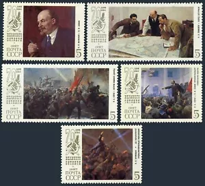 Rusia 5591-5595,5596, montado sin montar o nunca montado Michel 5748-5752, Bl.194. Revolución de octubre-70, 1987. - Imagen 1 de 2