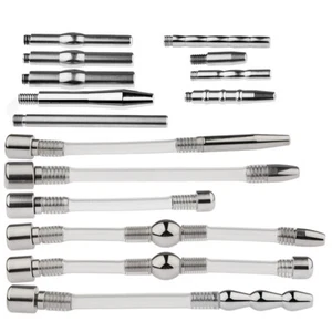 Dilatador de uretra de acero inoxidable tapón de pene de silicona para jaula de castidad - Imagen 1 de 29