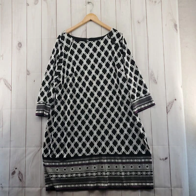 41 Vestido recto HAWTHORN para mujer 3X midi cremallera cuello lateral botón único multicolor Foto 1 de 4