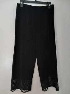 Ming Wang schwarze Pull On Hose gerader Gummibund Damen S - Bild 1 von 4