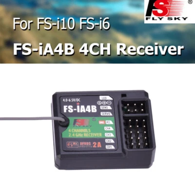 Flysky FS-iA4B 2.4G 4CH 4.0-6.5V Receiver for FS-I6 FS-I6S FS-IT4 Transmitter - Image 1 of 4