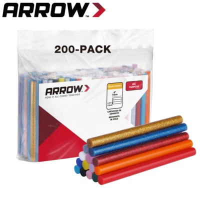 Arrow 200 peças bastão de cola quente vara de pistola de cola multicolorida hot melt para artesanato artístico - Imagem 1 de 4
