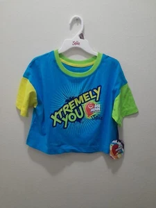 Girls Justice Size Small 7-8 Airheads Cropped Tee Shirt Top NWT - Picture 1 of 3