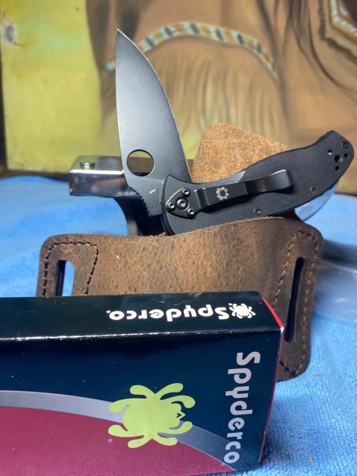 Spyderco Persistence Linerlock Stainless Folding Blade Black Handle Knife 136gp