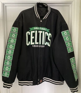 Giacca reversibile NBA Boston Celtics ricamata campione di lana design JH...6XL - Foto 1 di 7