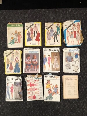 Lot 12 Vtg Burda, Butterick, McCall, Kwik Sew 70s 80's Sewing Patterns Cut - Image 1 of 4