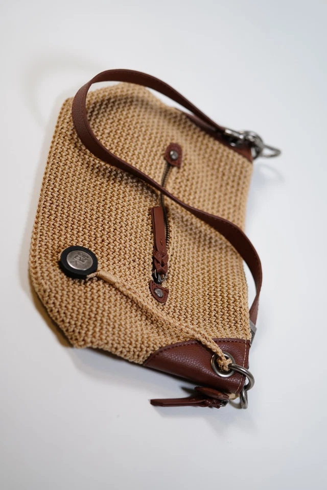 The Sak Indio Crochet Tote Bag  Brown Woven Hobo Boho Straps - Image 1 of 4