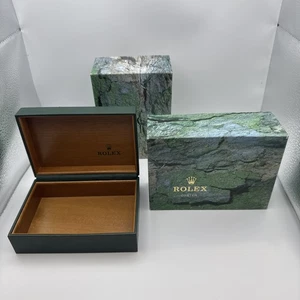 Caja de reloj Rolex 68.00.08 original mármol verde - Imagen 1 de 10