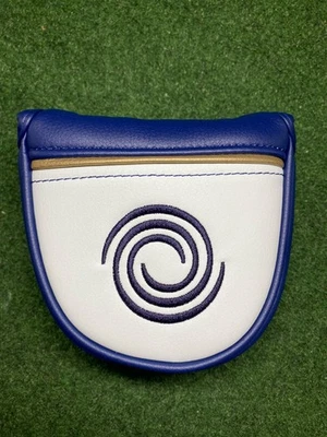 全新 Odyssey 高尔夫 AI One Milled Mallet 蓝色白金推杆杆头套 正品 — 第 1/4 张图片