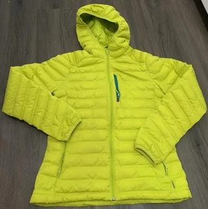 Mountain Hardwear Damen Stretch Daunen gelb grün Jacke mit Kapuze Gr. M - Bild 1 von 11