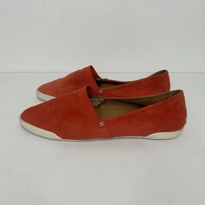 FRYE Zapatos Mujer 8.5 M Rojo Gamuza Melanie Sin Cordones Mocasines Planos FR40250 Foto 1 de 4