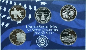 2000-S U.S. Quarter Proof Set (No Box, Case, or COA) 5 Gem Proof Coins - Picture 1 of 2
