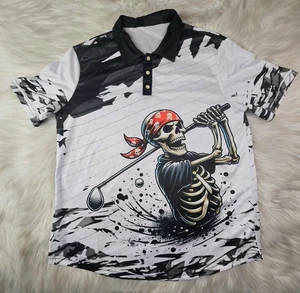 Camisa informal transpirable de manga corta con estampado de golf para hombre (M) - Imagen 1 de 6