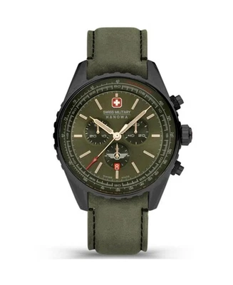 SUIZO MILITAR HANOWA Hombres Analógico Cuarzo Informal Reloj Vestido Clásico Esfera Verde Wa Foto 1 de 4
