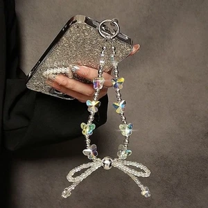 Detachable Wrist Crystal Chain Crystal Diamond Phone Strap  for Women Girls - Photo 1 sur 10