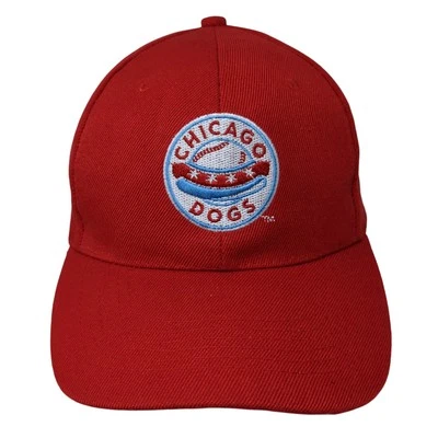 Gorra de béisbol Chicago Dogs Strapback roja talla única ajustable bordada 6 paneles Foto 1 de 4