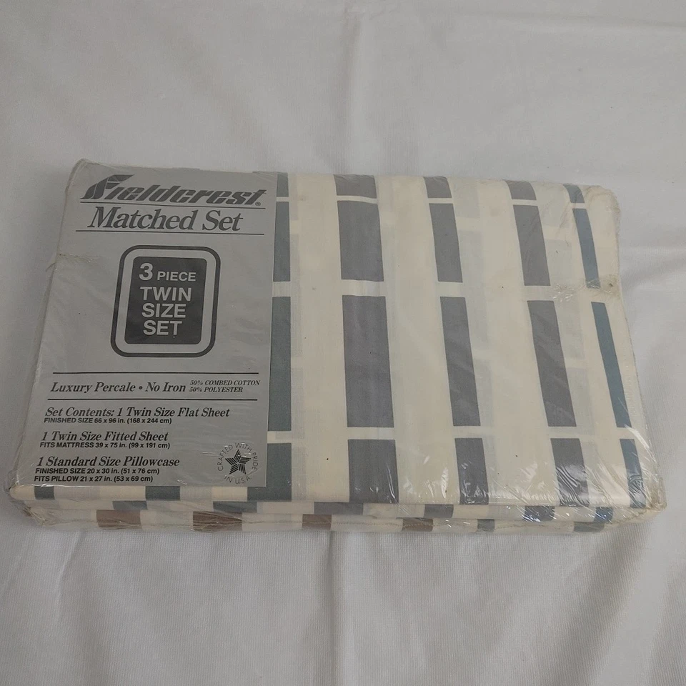 Fieldcrest Matched Set 3 Piece Twin Sheet Set - NEW SEALED - Image 1 of 4