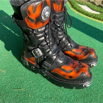 Botas de Motociclista Talla 45 Eu Alrededor de 11.5 EE. UU. Nuevas Rocas Calavera Llamada Foto 1 de 4