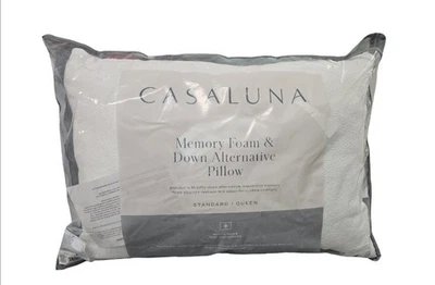 Almohada alternativa de espuma viscoelástica y plumón Casaluna 28x20 CertiPUR-US, estándar/reina Foto 1 de 4