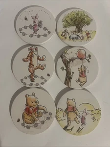 Winnie The Pooh Bear And Friends Sottobicchiere Set di 6 �� Schienale in Sughero Usato in Ottime Condizioni �� - Foto 1 di 8