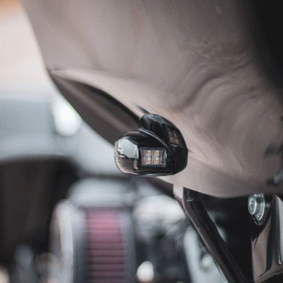 Custom Dynamics Black Front LED Turn Signals fits 2015-2024 Harley Road Glide - Image 1 of 4