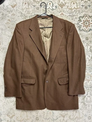 Blazer Chaqueta Abrigo Deportivo Fioravanti Couture Hombres 100% Cachemira Marrón 3 Botones 44R Foto 1 de 4