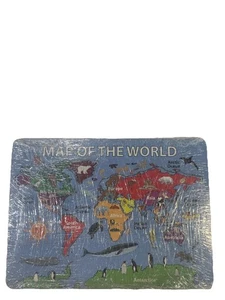 Montessori Wooden Map Of The World Puzzle 9 Pieces Kids Educational - Picture 1 of 4